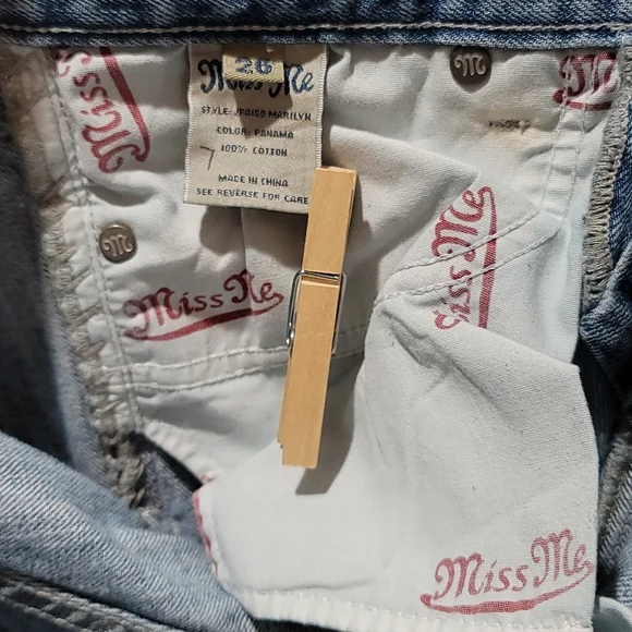 Miss Me Marilyn 26 Bootcut Patchwork Boho Cottagecore Indie Distressed Blue Jean - Picture 12 of 16